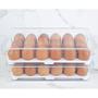 Imagem de Organizador de Ovos Clear Fresh 30x15x7cm com Tampa OF100 OU. Capacidade para 18 ovos.