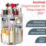 Imagem de Organizador giratório de maquiagem, armazenamento de maquiagem, display de cosméticos 360 e suporte de cosméticos, caix