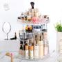 Imagem de Organizador giratório de maquiagem, armazenamento de maquiagem, display de cosméticos 360 e suporte de cosméticos, caix