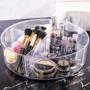 Imagem de Organizador giratório de maquiagem cosméticos batom banheiro suporte temperos cozinha com divisórias