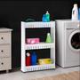 Organizador Lateral Multiuso 3 Prateleiras Branco com rodinhas - 520 - Agraplast Imagem de Organizador Lateral Multiuso 3 Prateleiras Branco com rodinhas - 520