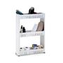 Organizador Lateral Multiuso 3 Prateleiras Branco com rodinhas - 520 - Agraplast Imagem de Organizador Lateral Multiuso 3 Prateleiras Branco com rodinhas - 520