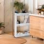 Organizador Lateral Multiuso 3 Prateleiras Branco com rodinhas - 520 - Agraplast Imagem de Organizador Lateral Multiuso 3 Prateleiras Branco com rodinhas - 520