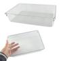Imagem de Organizador Multiuso Gaveta Transparente 15cm x 23cm Banheiro Cosméticos Maquiagem Geladeira Cozinha Escritório 