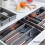 Imagem de Organizador Multiuso Para Talheres Cozinha Utensílios Armário Com Divisórias E Extensor Paramount