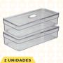 Imagem de Organizador Retangular Com Cesta Transparente Acrilico - 2 UN