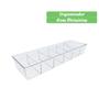 Imagem de Organizador Utensílios Retangular 6 Divisórias Design Clássico Transparente Organização Mesa Gaveta
