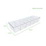 Imagem de Organizador Utensílios Retangular 6 Divisórias Design Clássico Transparente Organização Mesa Gaveta