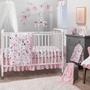 Imagem de Originales de dormir Florescem Cor-de-Rosa Aquarela Floral 3 Peças Baby Crib Conjunto de Cama