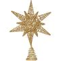 Imagem de Ornativity Gold Star Tree Topper  Natal Ouro 3D Glitter Brilho Estrela Ornamentação Decoração de Copa da Árvore para Árvore Grande