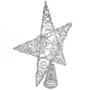 Imagem de Ornativity Silver Star Tree Topper - Natal Swirl Design Sparkle Star Treetop Ornament