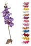 Imagem de Orquídea Arranjo Artificial Flor Toque Real Haste 7 Flores