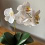 Imagem de Orquídea Branca Artificial Arranjo No Vaso Espelhado Flores