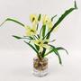 Imagem de Orquídea Branca Planta Artificial 31X20X17Cm Com Vaso