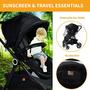 Imagem de Orzbow Mosquito Net para carrinho de bebê, Universal Baby Net para carrinhos, bassins, berços, playards e mini berço portátil, carrinho de bebê bug net Sunshade 2 em 1 (preto)