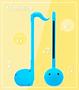 Imagem de Otamatone Color Series Sintetizador portátil de instrumento musical eletrônico japonês do Japão por Cube/Maywa Denki Versão Em inglês Tamanho Regular, Azul