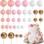 Imagem de Ouro Prata Bolo Topper 20 Pçs Feliz Aniversário Casamento Natal Cupcake Decoração Diy Ornamento