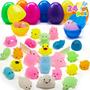 Imagem de Ovos de Páscoa JOYIN com Brinquedo Mochi Squishy e Glitter - Pacote com 24 Unidades