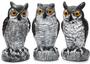 Imagem de Owl Decoy Ezoon, pacote com 3 unidades, Scare Birds, Pigeon Deterrent Garden