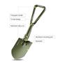 Imagem de Pá de Acampamento REDCAMP Dobrável - Militar, 1,15kg, Verde