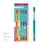 Imagem de Pack c/ 5 Escovas de Dentes Kess Basic Action Macia