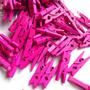 Imagem de Pacote 100 Mini Prendedores Em Madeira 25Mm - Rosa Pink
