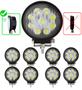 Imagem de Pacote 8x Un Farol De Milha Led Redondo 10v 30v Bivolt 27w Branco Frio 6000k Maquina Agrícola Trator Carro Moto Troller