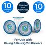 Imagem de Pacote com 10 unidades Rinse Pods Essential Values, compatível com Keurig