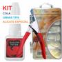 Imagem de Pacote Com 100 Unhas Tips Alicate para Cortes Cola para Unhas