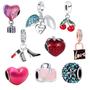 Imagem de Pacote com 9 Silver Spacers Beads Charms Fit Pandora Bracelet Travel CZ Balloons Set Birthday Shopping Dangle