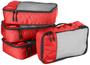 Imagem de Pacote Cubes Amazon Basics Lightweight Travel 4P Set vermelho