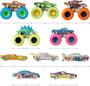 Imagem de Pacote de 10 Toy Monster Trucks Hot Wheels com 5 unidades que brilham no escuro