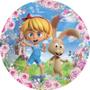 Imagem de Painel 3D Alice & Lewis Tecido Sublimado Redondo Malha