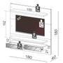 Imagem de Painel Bancada Suspensa Para TV Até 60 Pol. TB107E Com LED 2 Gavetas Off White/Freijó - Pradel