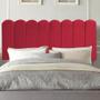 Imagem de Painel Cabeceira Estofada Dallas 100cm Solteiro Para Cama Box Quarto Suede Vermelho - Ahazzo Móveis