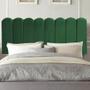 Imagem de Painel Cabeceira Estofada Dallas 160cm Queen Size Para Cama Box Quarto Suede Verde - Ahazzo Móveis