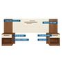 Imagem de Painel Cama Box Madeirado Cor Jatoba Casal/Queen Havana Plus 2 Mesas c/ 2 Gavetas Jatoba - Santos Andirá