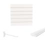 Imagem de Painel Canaletado Branco em Mdf 0,61 x 0,61m com Perfil Pvc Branco e 20 Ganchos de 15cm Branco