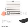 Imagem de Painel Canaletado Branco em Mdf 0,61 x 0,61m com Perfil Pvc Preto e 20 Ganchos de 20cm Branco