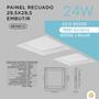 Imagem de Painel De Embutir Led Recuado Branco 29,5X29,5 Quadrado 24W