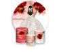 Imagem de Painel De Festa 1,5x1,5 + Trio Capa Cilindro - Princesa Marmorizado com Flores Vermelha Vestido Branco 050