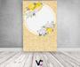 Imagem de Painel De Festa 3d Vertical 1,50 x 2,20 - Geométrico Flores Amarelas e Brancas Efeito Glitter 053