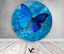 Imagem de Painel De Festa Redondo 1,50x1,50 - Borboleta Efeito Glitter Azul 010