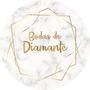 Imagem de Painel De Festa Redondo 1,50x1,50 - Casamento Bodas de Diamante Dourado 004