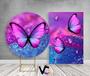 Imagem de Painel De Festa Redondo 1,50x1,50 + Painel Vertical 1,50x2,20 - Borboleta Efeito Glitter Azul e Rosa 004