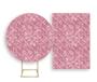 Imagem de Painel De Festa Redondo 1,50x1,50 + Painel Vertical 1,50x2,20 - Efeito Lantejoulas Disco Mirror Rosa Suave 030