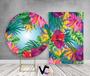 Imagem de Painel De Festa Redondo 1,50x1,50 + Painel Vertical 1,50x2,20 - Farofa Tropical 001
