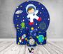 Imagem de Painel De Festa Redondo 1,50x1,50 + Trio De Capas Cilindro - Astronauta na Galáxia Azul 006
