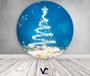 Imagem de Painel De Festa Redondo 1,5x1,5 - Árvore Efeito Glitter Natal Azul 023