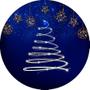 Imagem de Painel De Festa Redondo 1,5x1,5 - Natal Azul Árvore Iluminada Chique 029